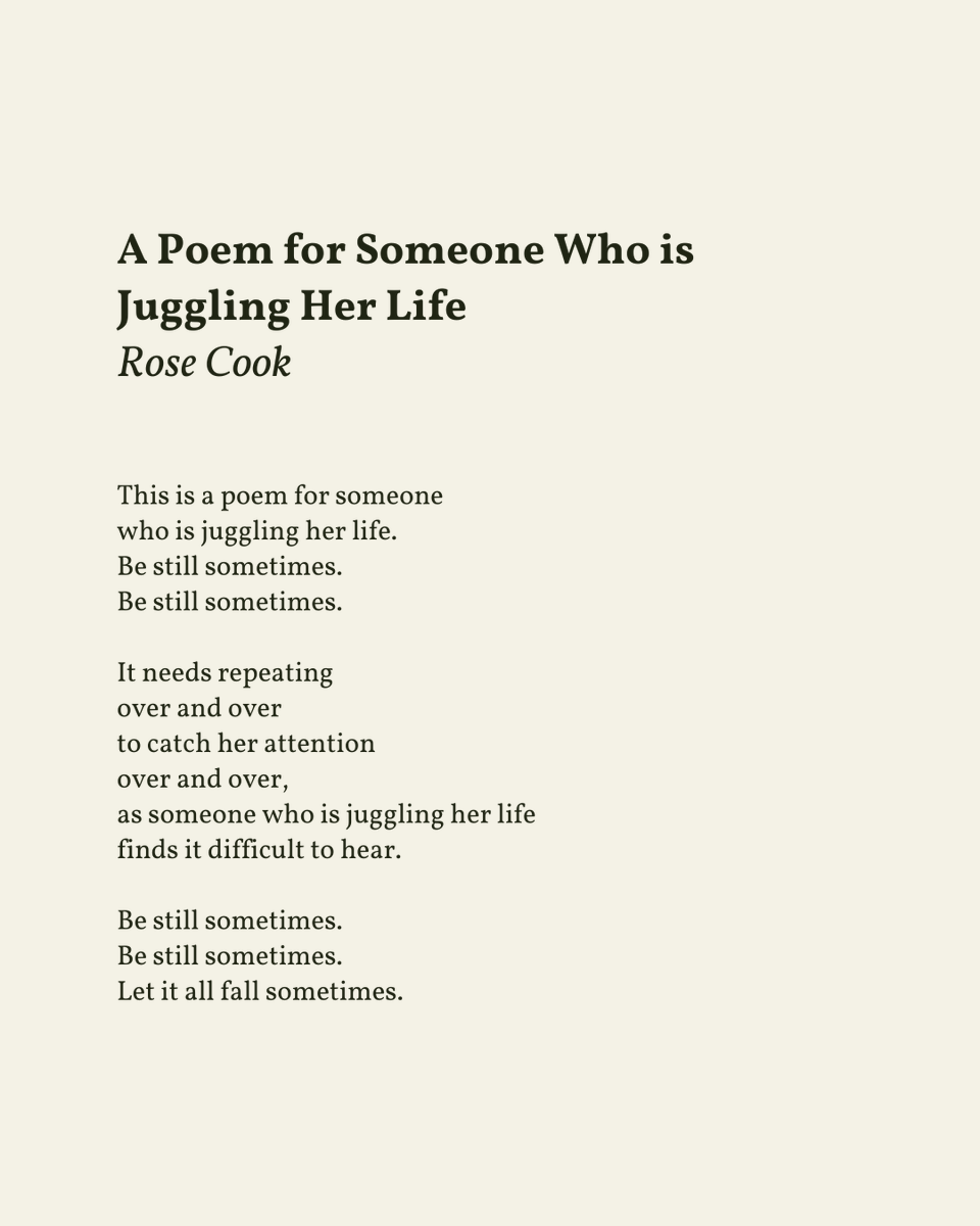 readalittlepoem's tweet photo. “It needs repeating / over and over / to catch her attention / over and over,”

— Rose Cook
.
.
.

This poem appeared in Notes From a Bright Field by Rose Cook, published by Cultured Llama, 2013. Shared here with deep gratitude. https://t.co/PcwYFESudx