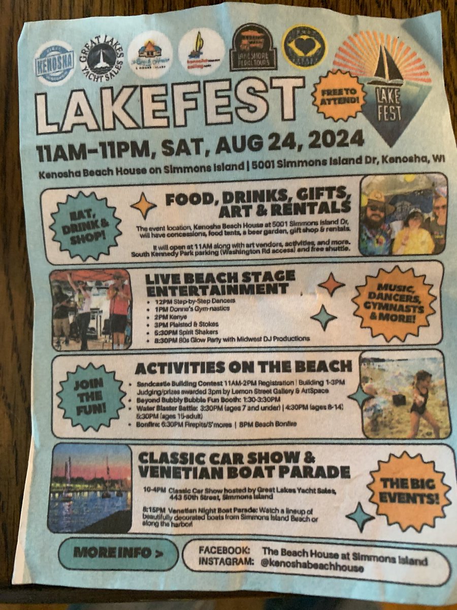 Check out LakeFest in Kenosha!😊