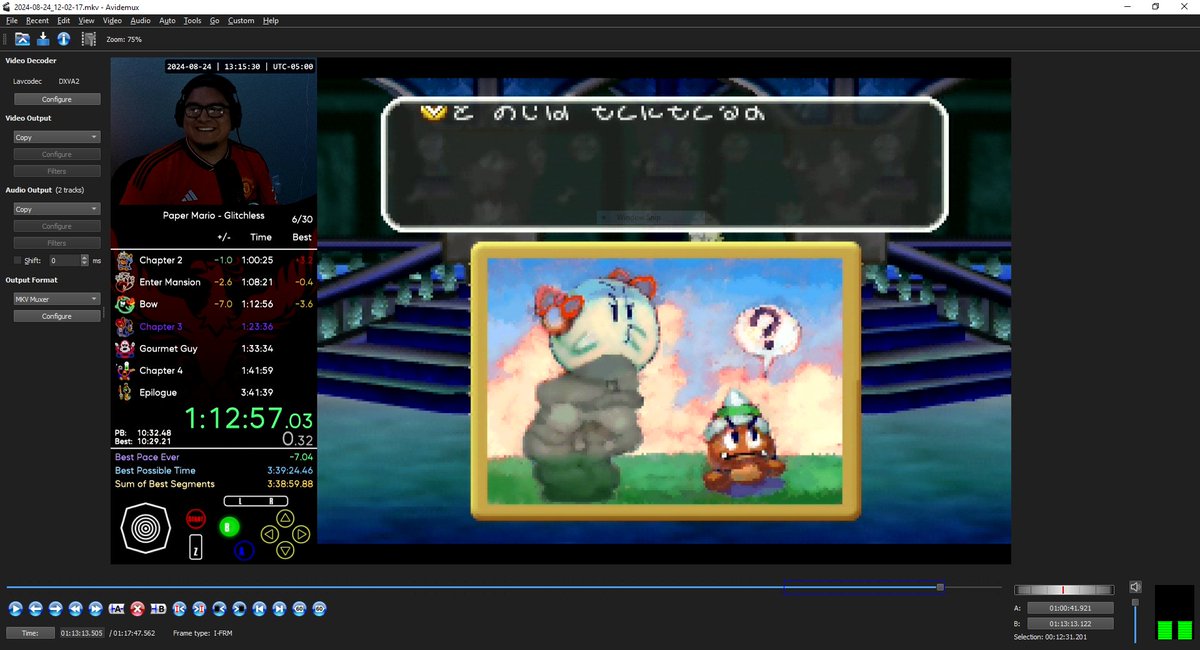 realblopeztm's tweet photo. Best Bow single segment (Chapter 2 card to obtaining Bow) by over 3s lmao. 12:34.60 -> 12:31.20. New Peach strat + near perfect RNG, even with a couple of small mistakes still got a super good segment. For reference, an average Bow segment would be around 12:41 or so. https://t.co/nvkNnPD1nP