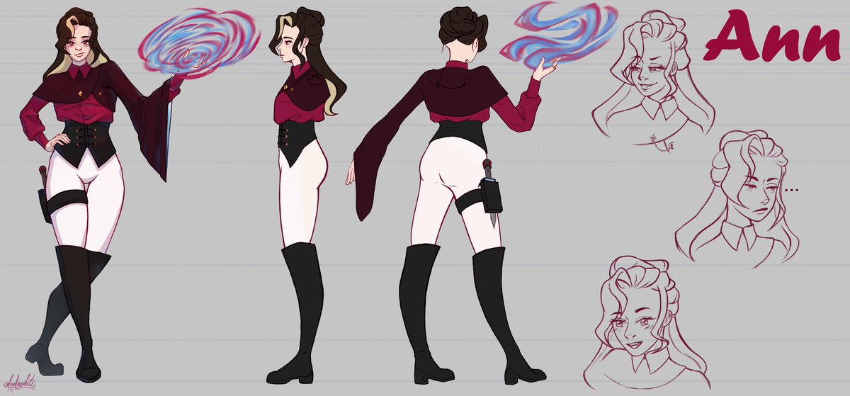 AndraArts's tweet photo. Ann character sheet 
Finally I got around to finish her design and do a reference sheet. I still have some things that I am not very happy with it but I will modify those at a later time. 

#characterdesign #characterart #referencesheet #charactersheet #design #originalcharacter https://t.co/2p9zNh55Xu