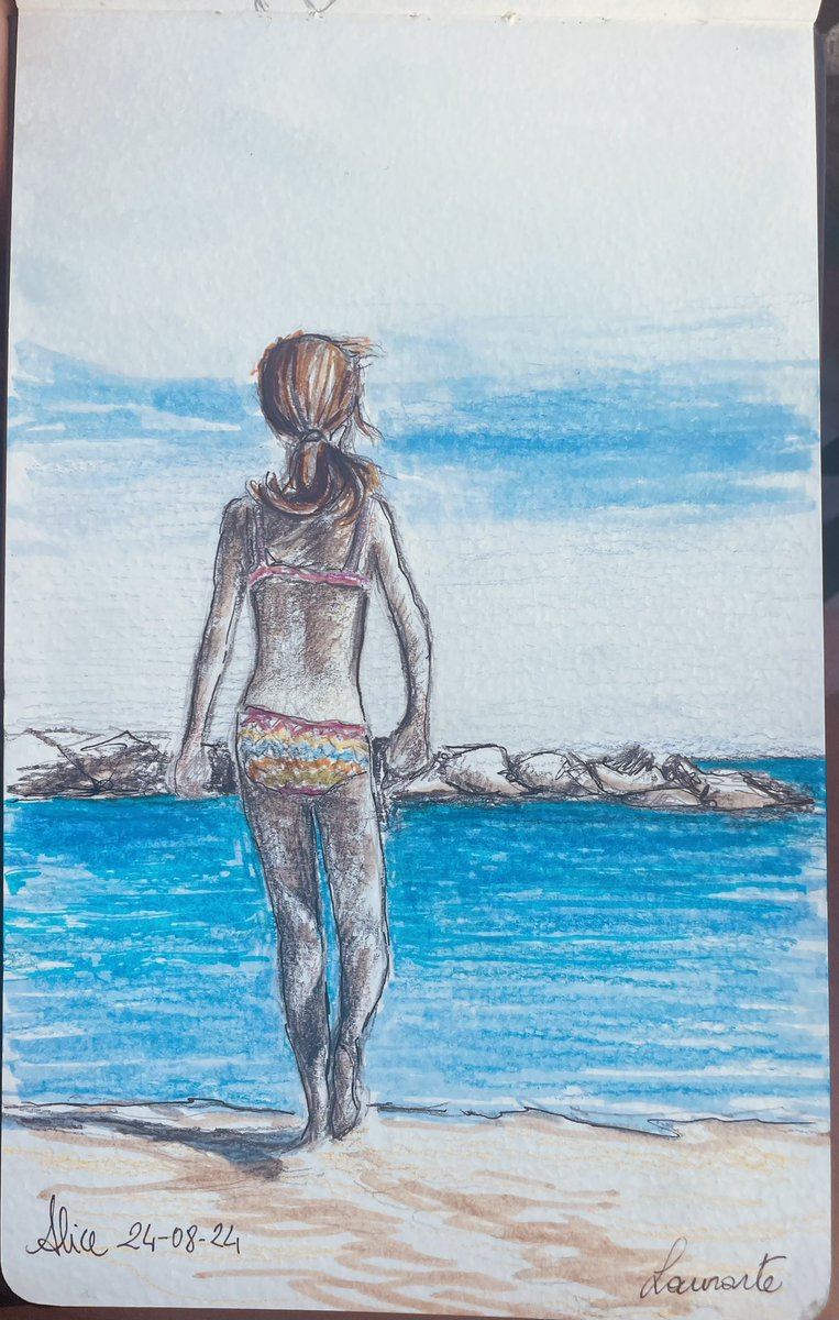 Alice, one of my two loves! #DrawingAugust #24August #Italy #Abruzzo #AdriaticSea