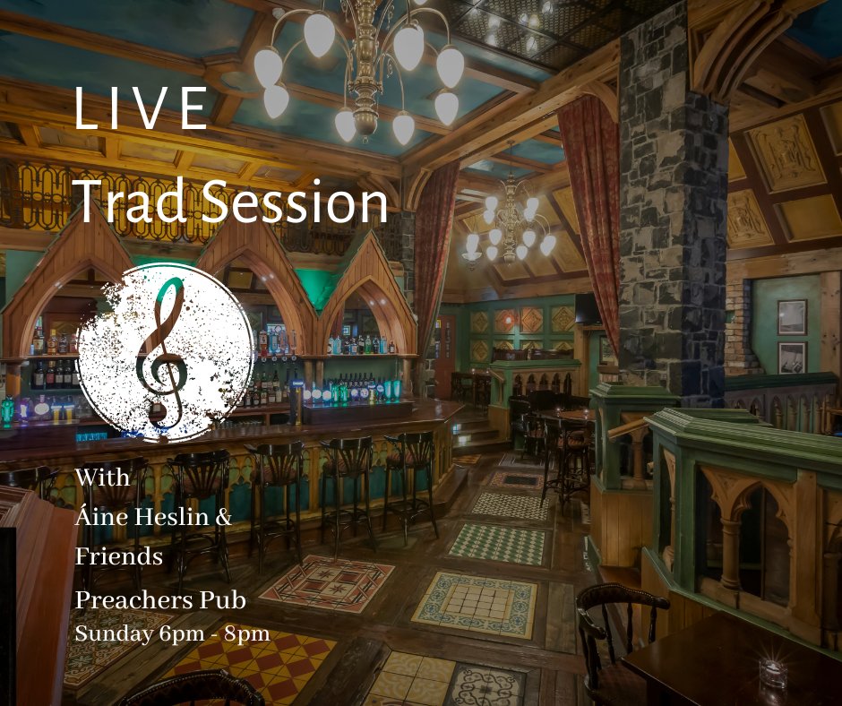 Join us in Preachers Pub this Sunday for our live fireside trad session with Áine Heslin &amp; Friends from 6pm 🎻