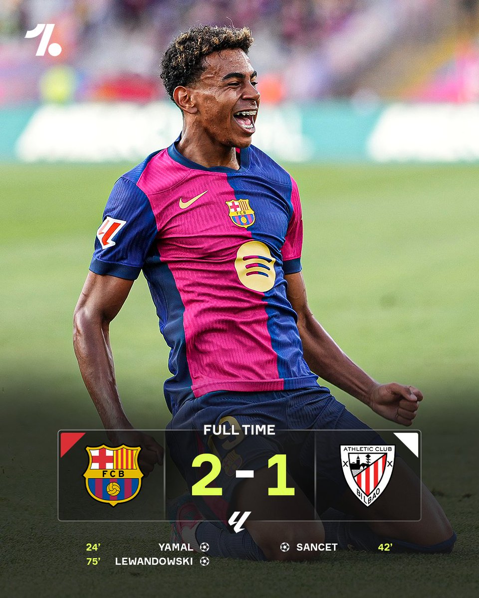 Lamine Yamal shines as Barcelona defeat Athletic Club in LaLiga ✨ 🇪🇸