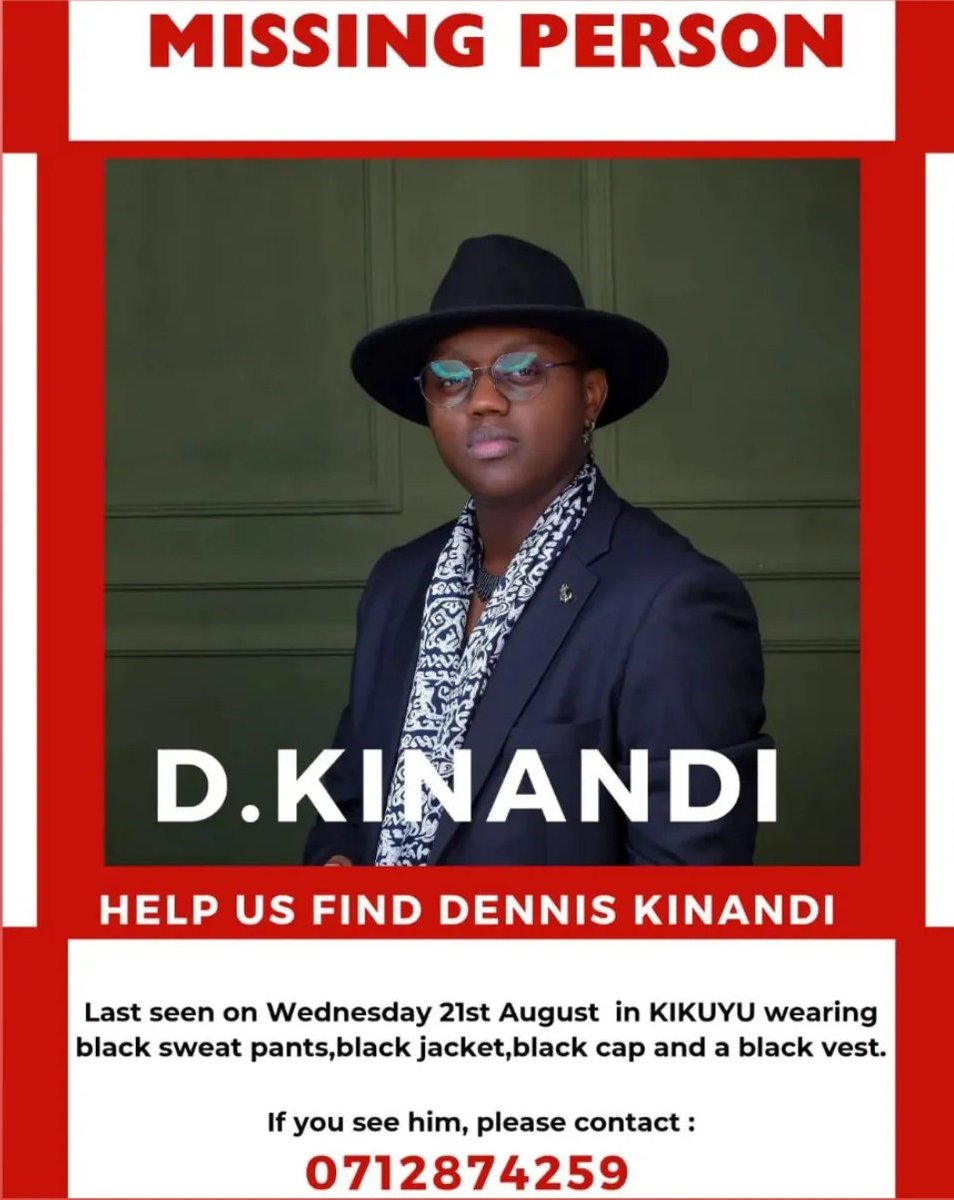 Wamathai's tweet image. Dennis Kinandi is missing. Kindly help find him.