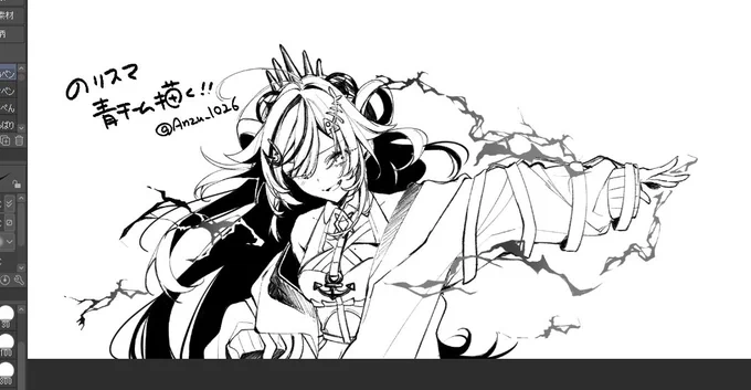 お仕事の合間にちょっとずつ描いてる