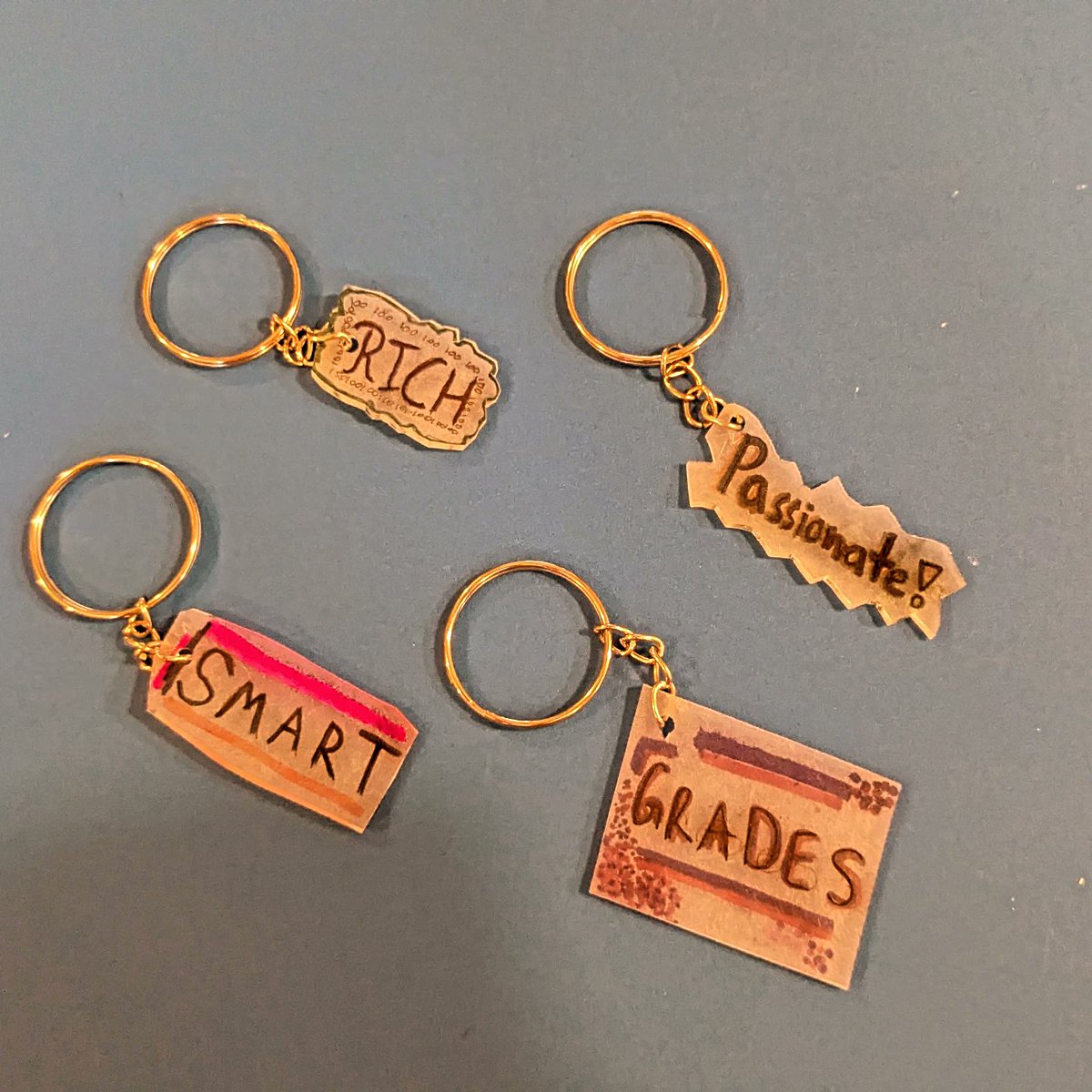 Kanney_RHS_Eng's tweet photo. English 9's  first essay of the year is complete!! Our One Word Shrinky Dink Essays stating a focus for the year are shrunk and assembled. They will be returned Monday. Thanks for an awesome first day yesterday. https://t.co/UnMi7WaMhk