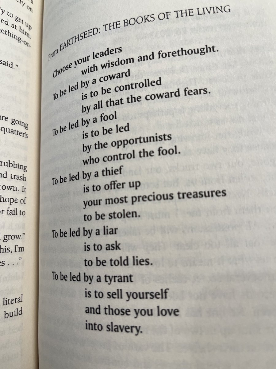 The wisdom we need now, from Octavia Butler, Parable of the Talents, written in 1998.