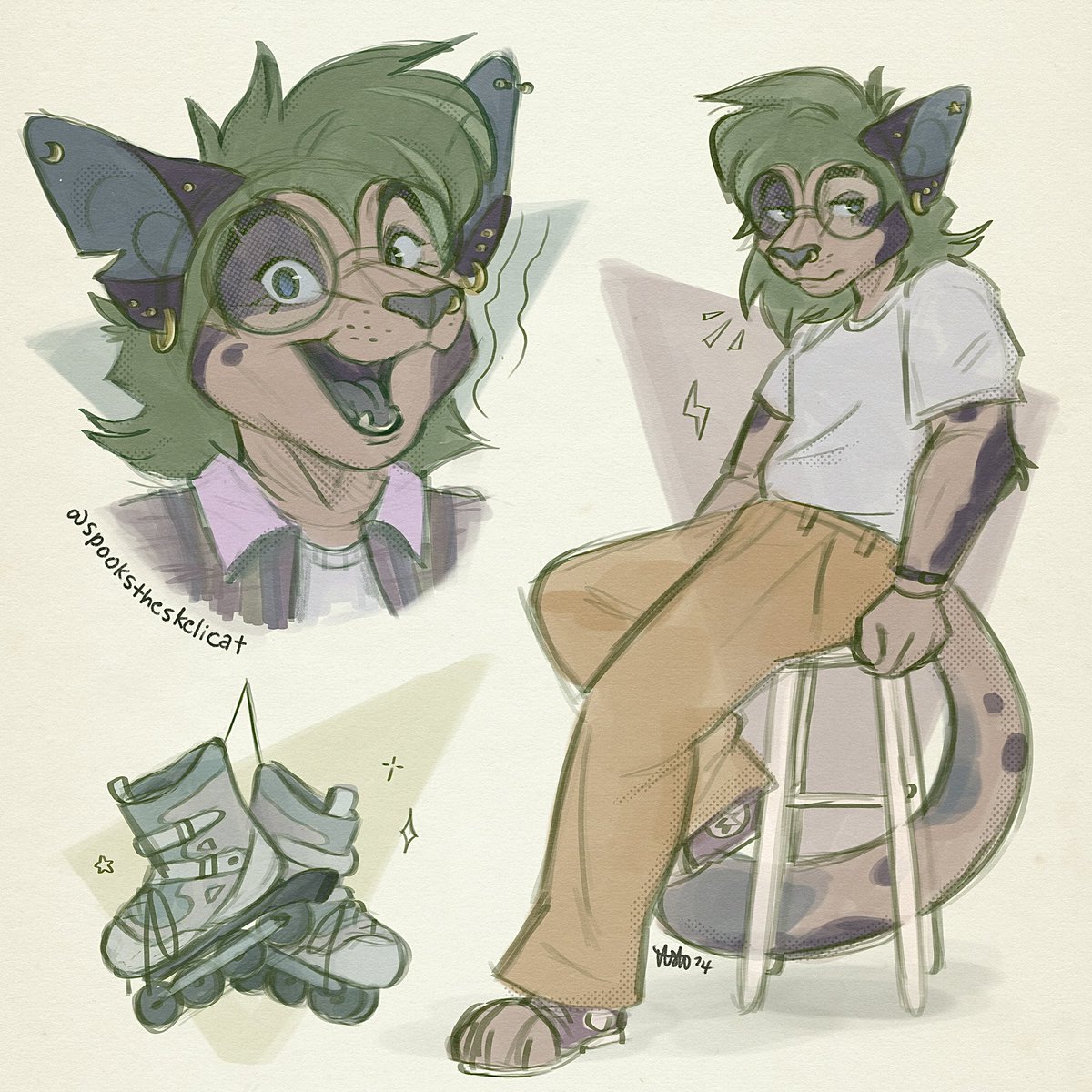 p0ssum_teeth's tweet image. Brush test!! 
#sphinxcat #digitalart