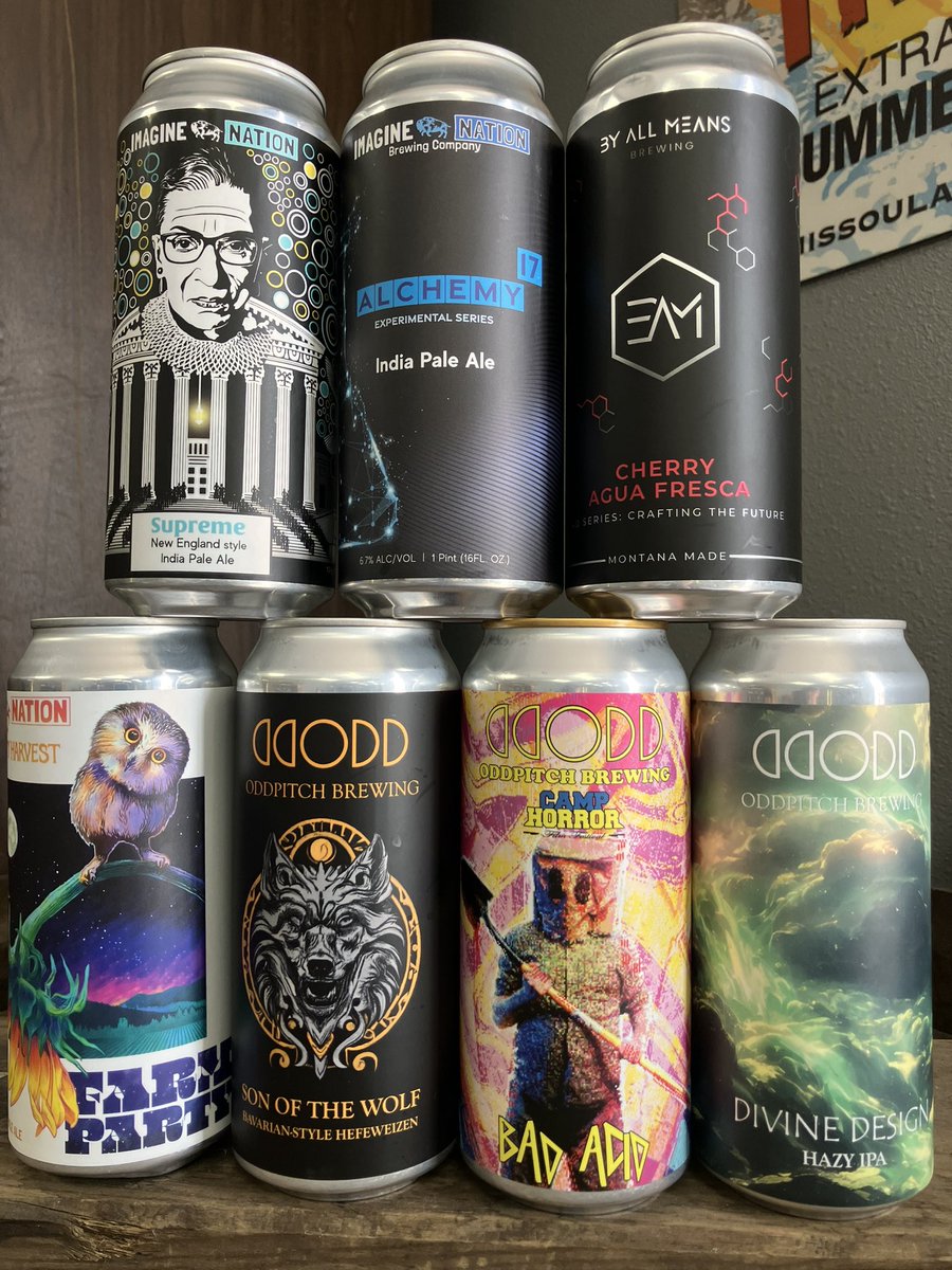 SulaBigHead1's tweet photo. #montana #goodness hitting the coolers this week from @byallmeansbrewing #cherry #aguafresca @imaginenationbrewingco #alchemy17 #farmparty @gcharvest #collab #supreme @oddpitchbrewing #badacid @camphorrorff #collaboration #divine #sonofthewolf 🍻 #missoula #beerstore #bottleshop https://t.co/Fycfc22E0h