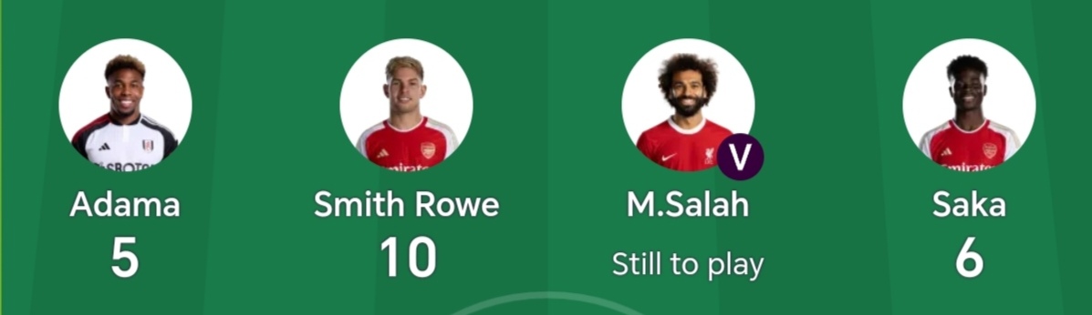 FplMeter's tweet photo. Transferred in Adama just to have some fun and it payoff 👻

#FPL #GW2 

#5.0mids
#Amad
#Soucek
#Yates
#Aribo
#Buananotte
#Wharton
#Rogers https://t.co/KteZyAk2HT