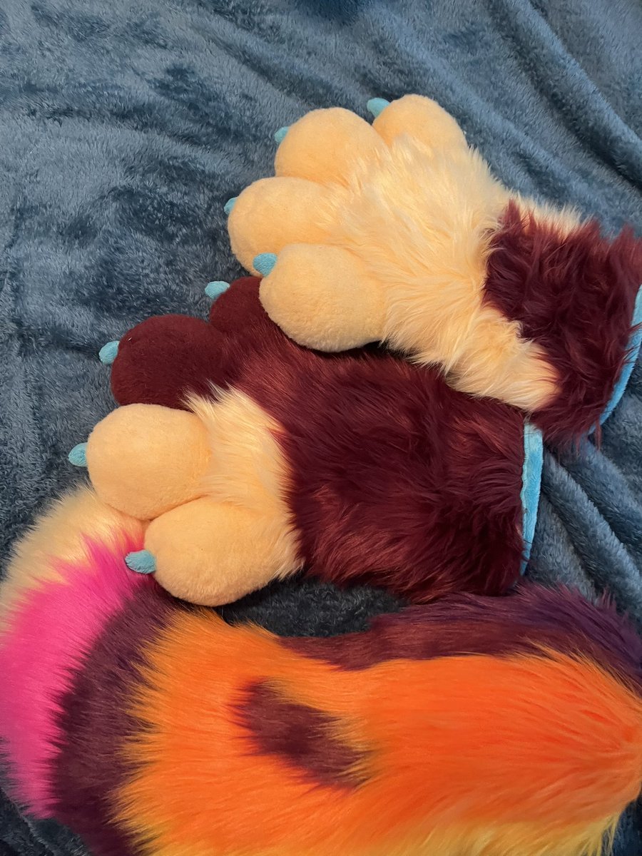 RainbowUnicarn's tweet photo. Paws and tail made by @GalaxyCreateUK !! The finger part of the paws are surprisingly very flexible! https://t.co/RvNb586fv1