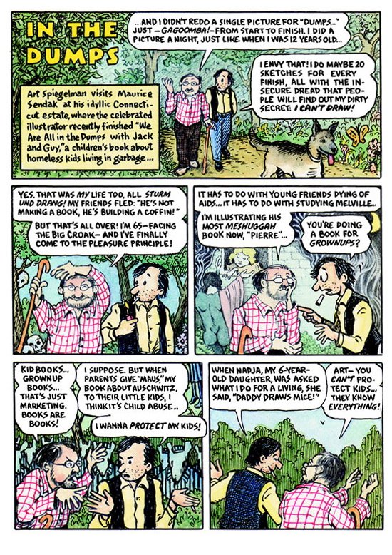 denimneverdies's tweet image. This conversation between Maurice Sendak and Art Spiegelman permanently changed the way I think about children's media. I think you should really think about what Sendak is saying here