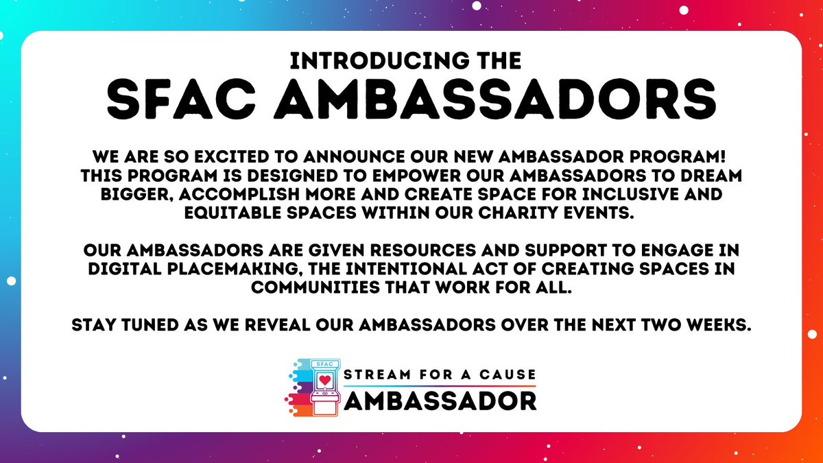 Streamcause's tweet image. We have been working for months to create and Ambassador program that wasn't about OUR visibility, but instead empowering our Ambassadors to reach for the stars. We can't wait for you to meet these lovely new Ambassadors!
