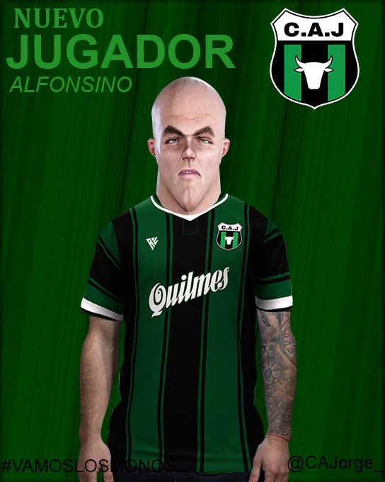 VOLVEMOS CON LAS PRESENTACIONES

En este instante tenemos para anunciar un nuevo refuerzo que vestirá la del Jorge

 nos complace anunciar a <a href="/AlfonsinoOf/">Alfonsino</a>.

#VAMOSLOSMONOS 💚🖤💚
#JorgeEsPasion