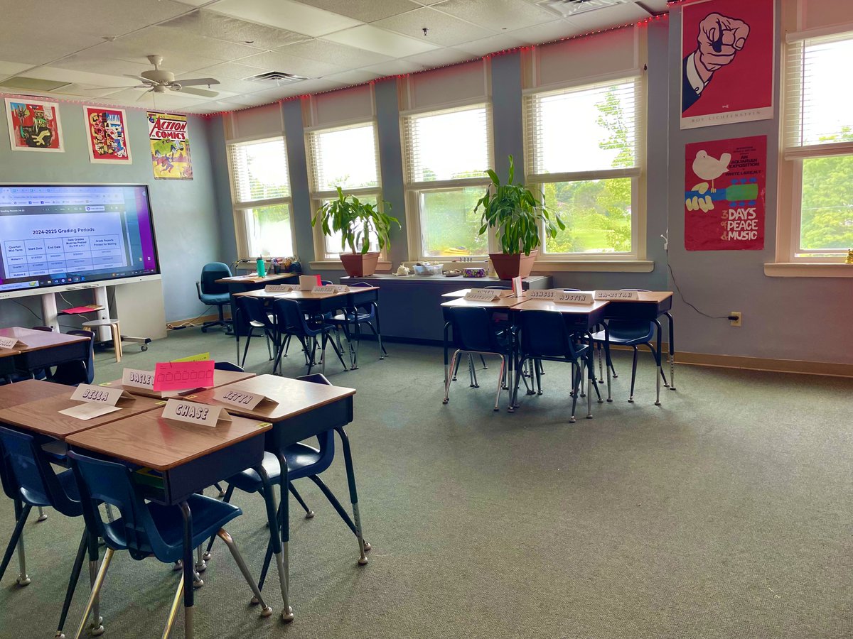 According to a 2021 study (Lindemann-Matthies, et al) my classroom is on the mark! "A classroom conducive to learning should feel natural and fresh, not cramped and stuffy.  Students reported less stress and were more focused in classrooms with more natural window views.”