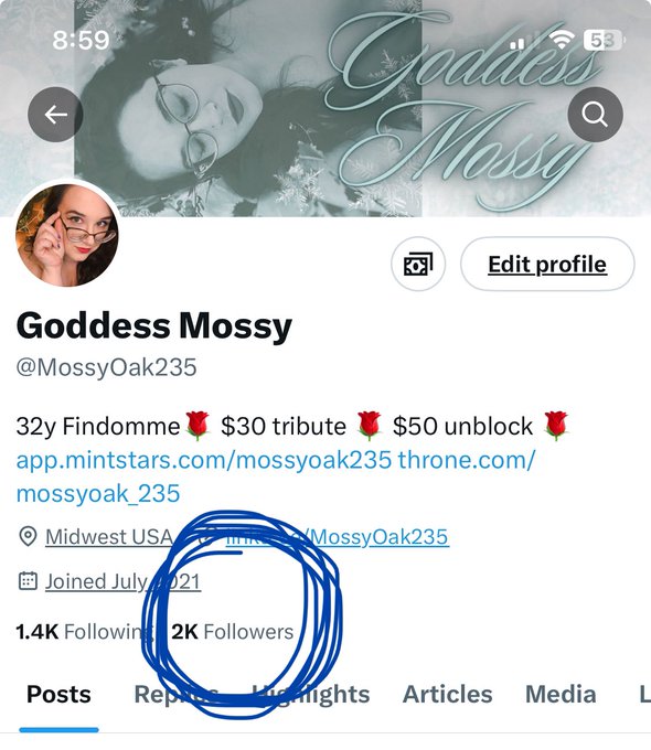 Just discovered that I broke 2000 followers, so that&rsquo;s pretty cool Send to congratulate me  $20/$200/$2000 #goddess<a href="/tag/brunette"class="tags"><span>#brunette</span></a><a href="/tag/goddess"class="tags"><span>#goddess</span></a><a href="/tag/bbw"class="tags"><span>#bbw</span></a><a href="/tag/praise"class="tags"><span>#praise</span></a>
