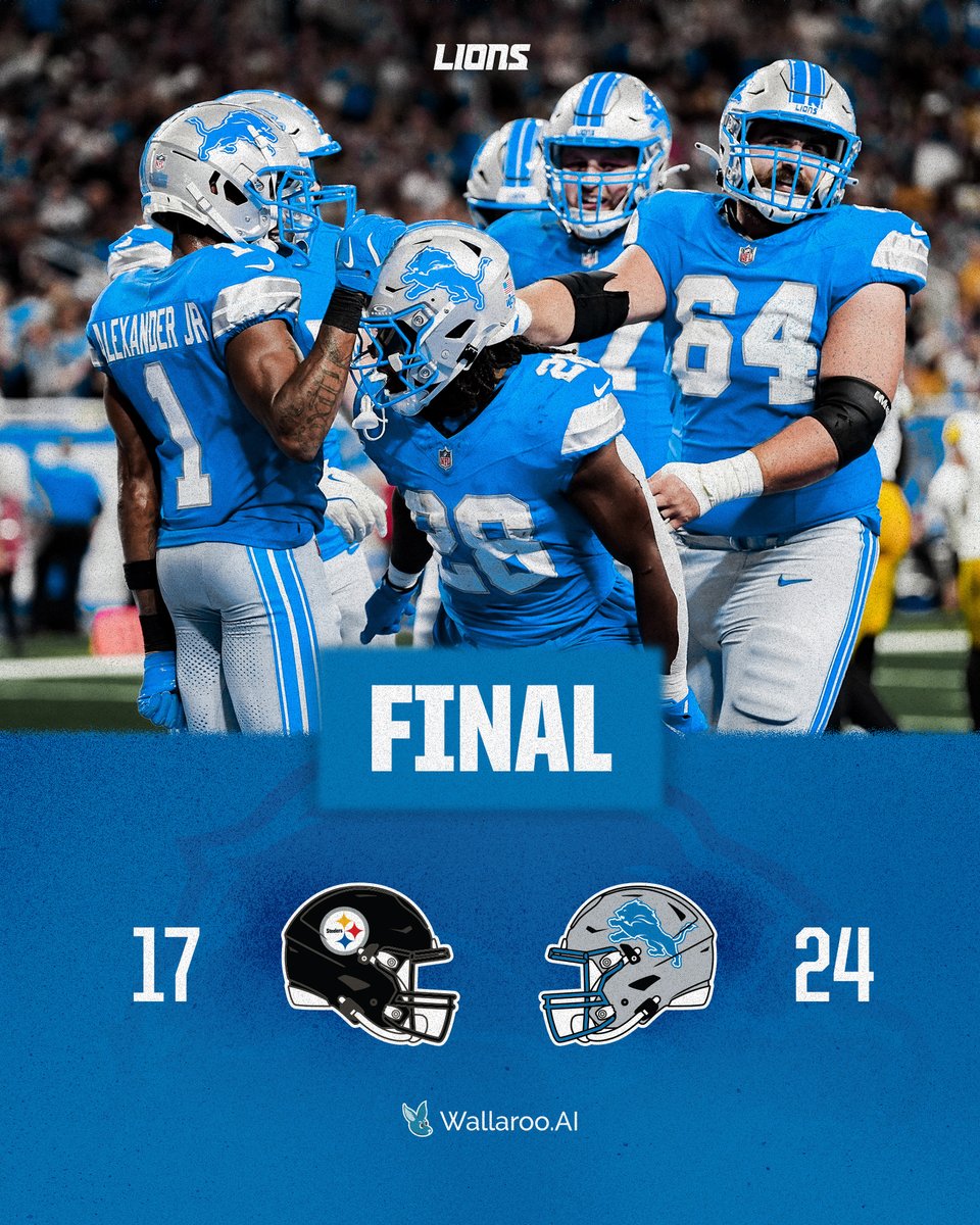 Lions's tweet photo. Finishing the preseason in #VictoryFormation 

#PITvsDET | #OnePride https://t.co/fpIgh4RdFn