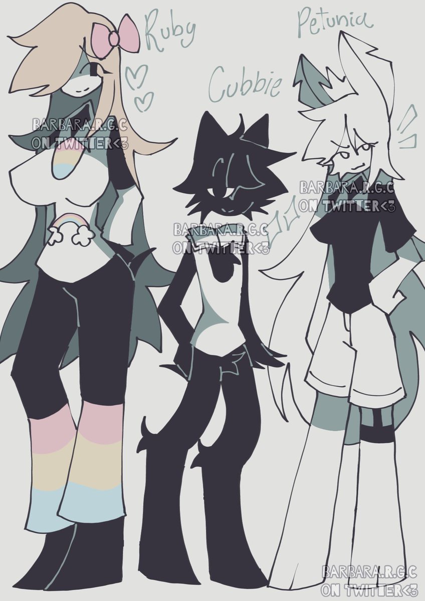 Jul13t551376's tweet image. This is what Petunia, Cubbie and Ruby will look like when I draw them. (Cubbie seems very, very adult XD) #fundamentalpapereducation #fpe #Cubbie #Ruby #Petunia
