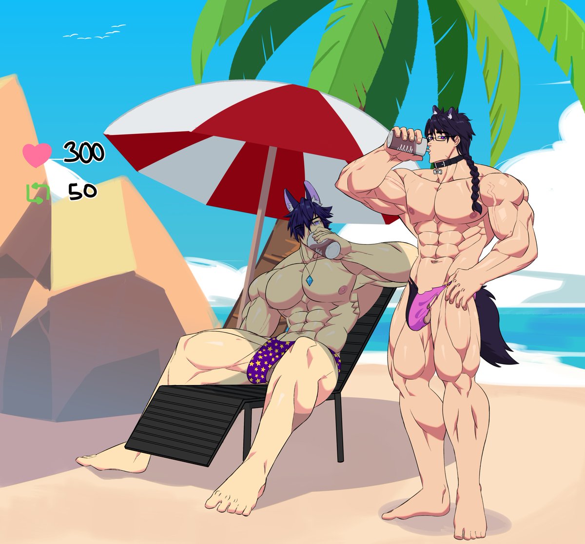 Re_ssistance's tweet photo. muscle growth C00misyions (1/3)
thankyou for commissioning me @hoodieinu and @DommyKitsuAkio 

help them grow bigger!! https://t.co/6rJ7BOA2V8