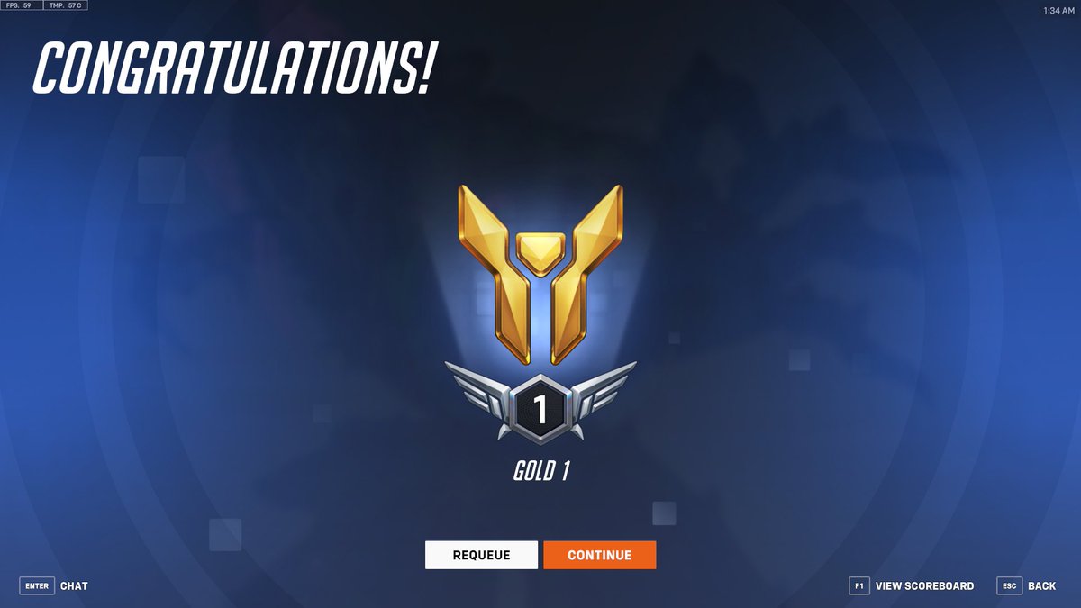 _OmegaCherry_'s tweet photo. I got placed in Gold 1 in Open Queue. So close to Platinum. #overwatch #overwatchcomp #competitive #overwatchopenqueue #gold1 #openqueue https://t.co/euxPAtZqfH
