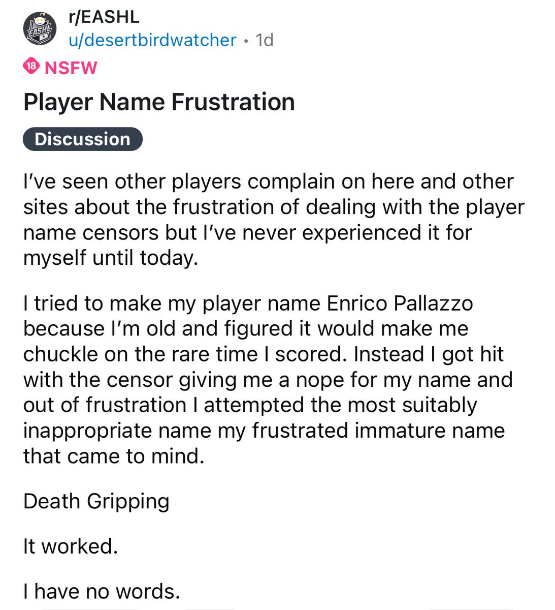 We are suing EA on behalf of our players.