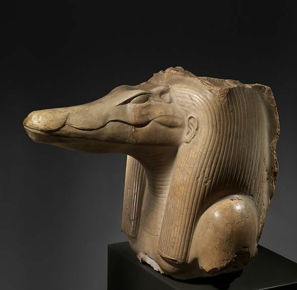 Head of a Statue of the God Sobek Shedeti, Egypt, Middle Kingdom. Part pf the Metropolitan Museum of Art’s collection.