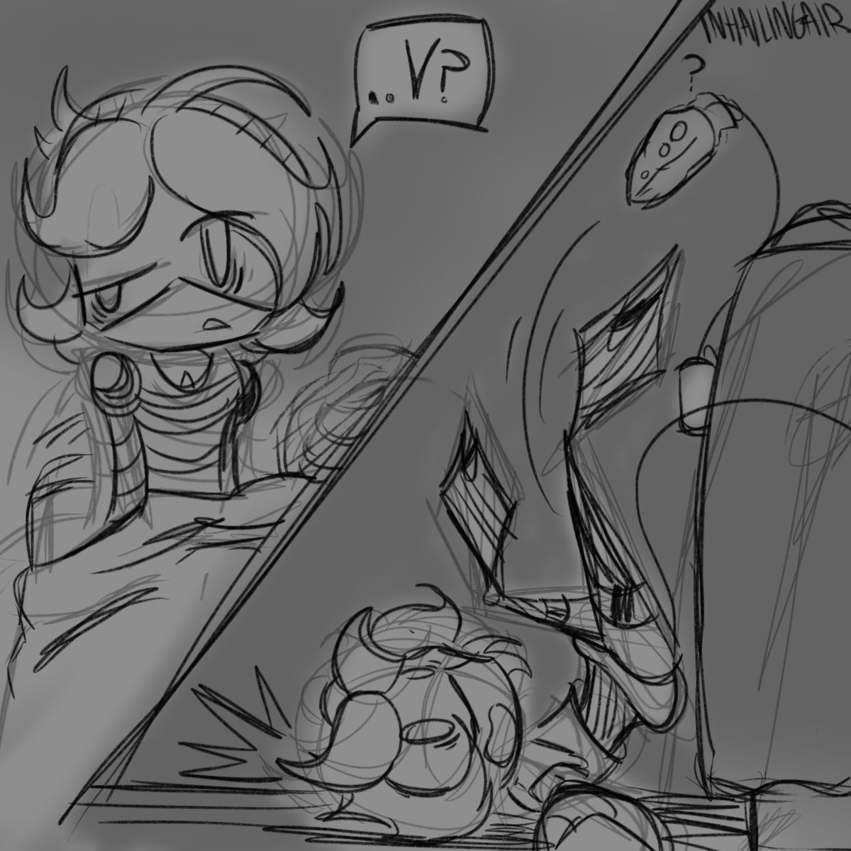 Inhailingair's tweet image. I like to imagine doll is just haunting V and messing with her now 
#murderdrones