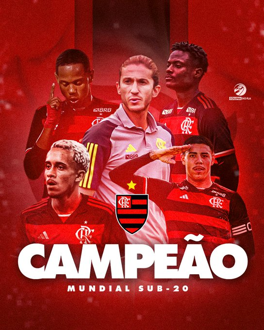 FLAMENGOOOO... É CAMPEÃO DO MUNDIAL  DE CLUBES SUB 20!
O Mengão é o primeiro clube Sul-americano a ganhar o o Mundial de Clubes no profissional e na base.