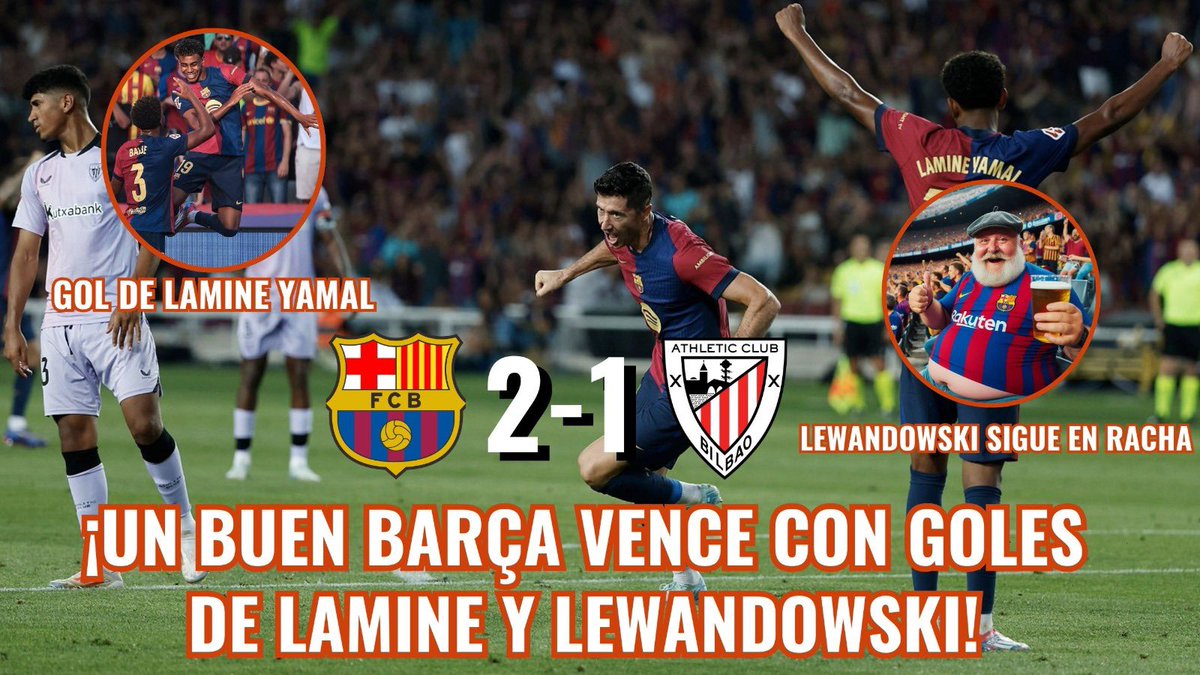 ElPuretsCule's tweet photo. Te quiero Lewandowski!! 165 años y sigue siendo un killer, confianza y amor por nuestros mayores!! Gran partido del Barça 💙❤️👴🏼

#LamineYamal #BarcaAthletic #lewandowski #laliga #barça #FcBarcelona #daniolmo 

Vídeo en Youtube 👇🏻
https://t.co/dxm39v6YOo https://t.co/NqhAyBHDOk