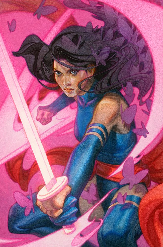 🦋✨ "Psylocke," acrylic &amp; colored pencil on paper, 9.25x14", 2024 (SOLD).

It's been a minute!  I'm happy to share my latest @marvel variant cover for "Psylocke" Issue #1!  I worked with the lovely AD <a href="/EmilyNewcomen/">Emily Newcomen Chierchio</a> to illustrate the X-Man, Kwannon. #psylocke #xmen