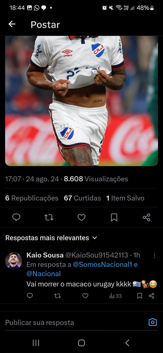 AndLimaC's tweet photo. @Nacional Com todo respeito, vamos denunciar esse perfil aqui. Abram ele e vejam o que ease cara posta. https://t.co/8JmkKaTYrK
