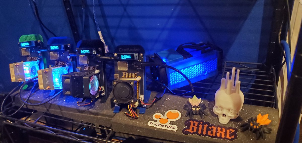 Here we go! Giving the <a href="/DCentralTech/">D-Central 🟠⛏️</a> BitAxe crew their own shelf with some better air flow. #BitAxe