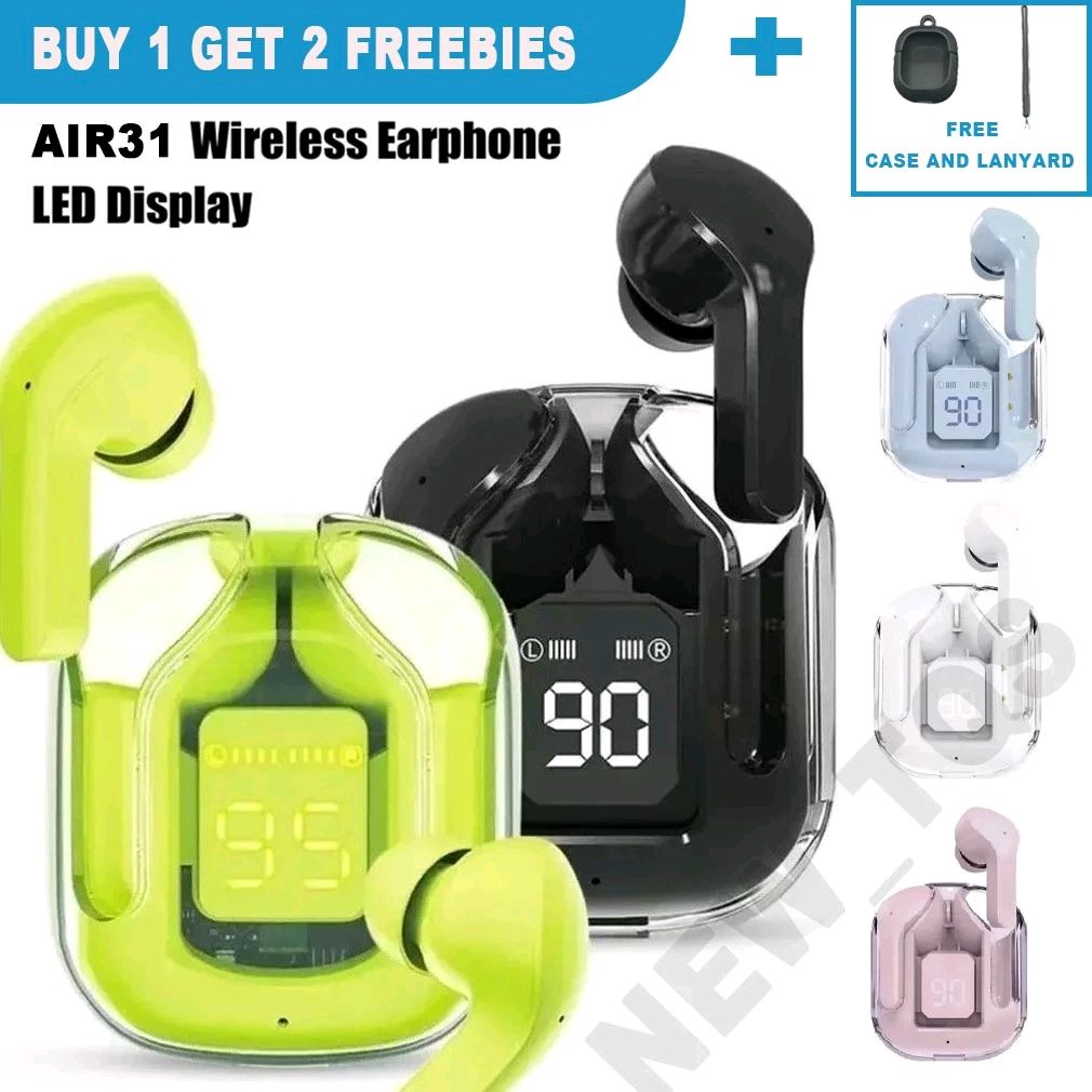 Jestine093's tweet photo. Check out Tws Air31 Earphone Wireless Bluetooth 5.3 Headphones Sport Gaming Headsets Noise Reduction Earbuds for ₱109 - ₱189. Get it on Shopee now! https://t.co/eOLAkZUC7F https://t.co/p5Km0GRJSc