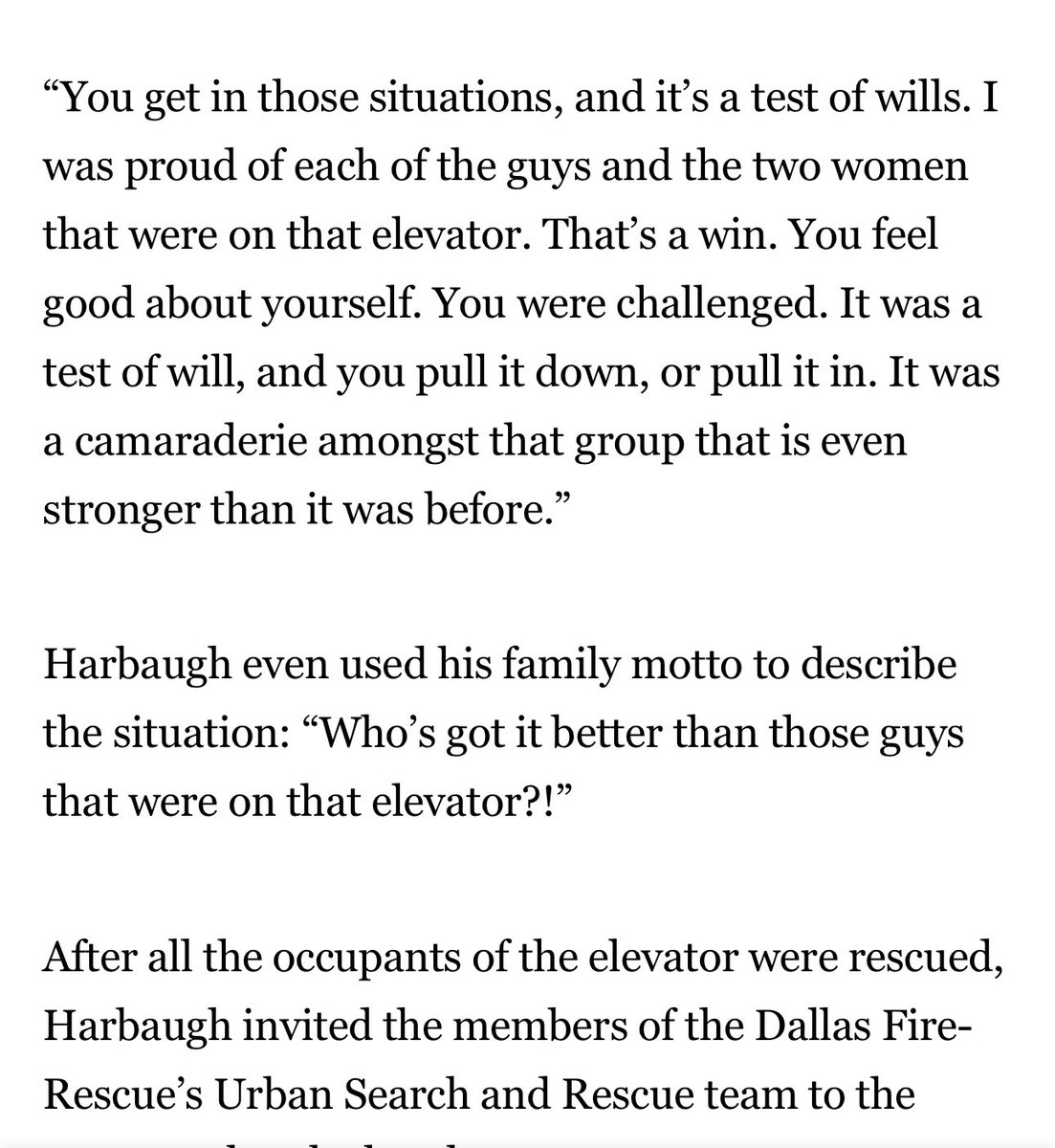 chavy10's tweet photo. LOL, I absolutely love the way Harbaugh can turn a crap situation into “who’s got it better than us.” 

“They of course established a pee corner, who’s got it better than them?” https://t.co/HN9DhSXWHp