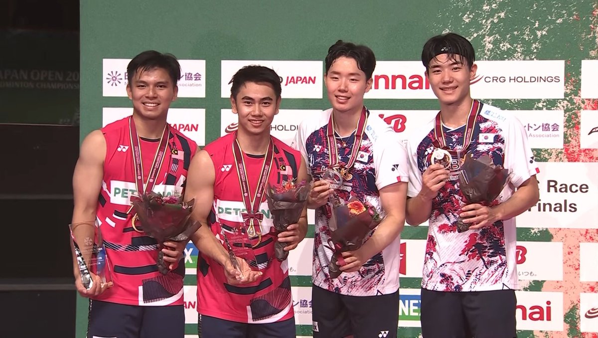 theone_xyz's tweet photo. • Men's Doubles 🏸 •

🥇🇲🇾
Goh Sze Fei/Nur Izzuddin

🥈🇰🇷
Kang Min Hyuk/Seo Seung Jae

Early Independence Day gift for Malaysia by Feidin 🫶🏻 They played with a calm composure today. Congrats!! 👏🏻

#JapanOpen2024 https://t.co/M6AIaU3gzK