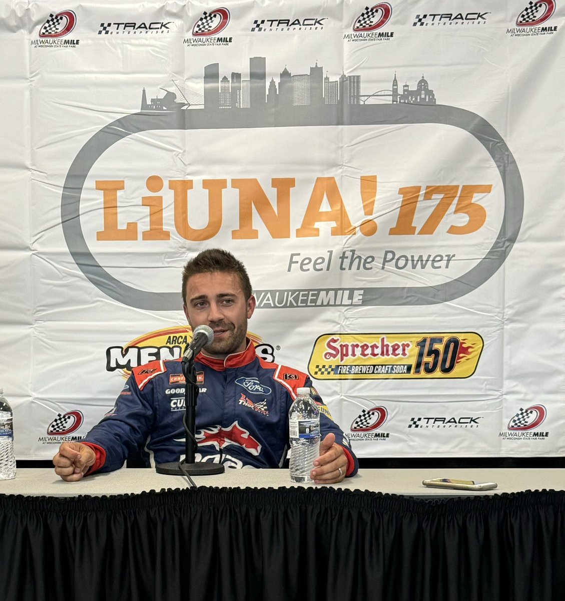 Track Enterprises Events At The Milwaukee Mile (@mkemilenascar) on Twitter photo Hey, Hey! #WisconsinProud <a href="/TyMajeski/">Ty Majeski</a> earns the <a href="/LIUNA/">LIUNA</a> 175 pole position for Sunday, August 25 <a href="/NASCAR/">NASCAR</a> <a href="/craftsman/">CRAFTSMAN Tools</a> Truck Series #NASCARplayoffs home state race! Tix on sale at the track!
<a href="/ARCA_Racing/">ARCA Menards Series</a> at high noon, #LIUNA175 at 3:00pm Hey, Hey! #WisconsinProud <a href="/TyMajeski/">Ty Majeski</a> earns the <a href="/LIUNA/">LIUNA</a> 175 pole position for Sunday, August 25 <a href="/NASCAR/">NASCAR</a> <a href="/craftsman/">CRAFTSMAN Tools</a> Truck Series #NASCARplayoffs home state race! Tix on sale at the track!
<a href="/ARCA_Racing/">ARCA Menards Series</a> at high noon, #LIUNA175 at 3:00pm