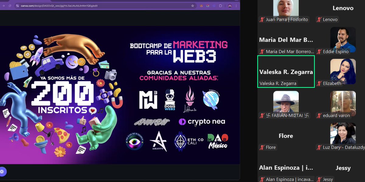 🤓 Hoy dimos inicio al #Bootcamp de Marketing para Web3 gracias a la comunidad de <a href="/marketersweb3/">MKT Community 🚀</a>.

Hoy <a href="/Valeskarzegarra/">Valeska R. Zegarra (Web3 Marketer)</a>
reforzó temas de identidad y definición de Marca en Web3 y recomendó enfocarnos en lo que NO están haciendo en el ecosistema como partida de diferenciación.