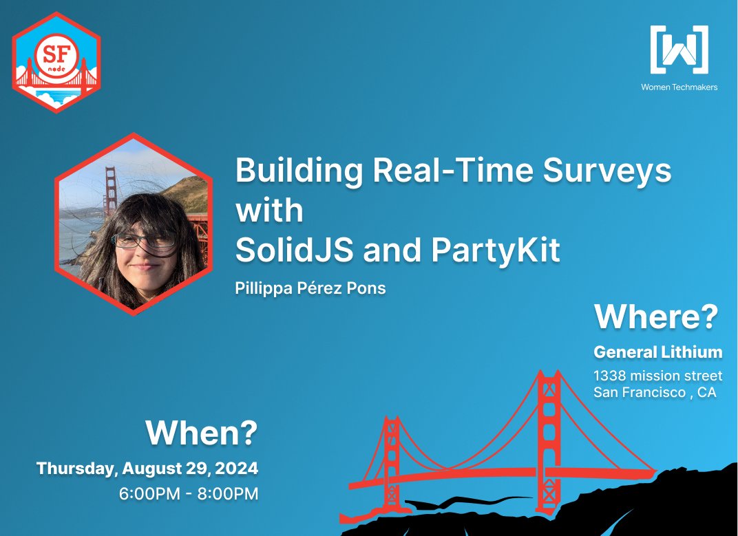 🚀 I'll be speaking at the <a href="/sfnode/">SFNode</a> about <a href="/solid_js/">SolidJS</a> and <a href="/partykit_io/">PartyKit</a>. It’s my 2nd in-person talk in the life &amp; a big challenge—I’m still mastering the language! 😖
🦆 I'll bring rubber ducks as a thank you—come cheer me on! 💜, I will need it. 💜 ty
Link👇meetup.com/sfnode/events/…☝