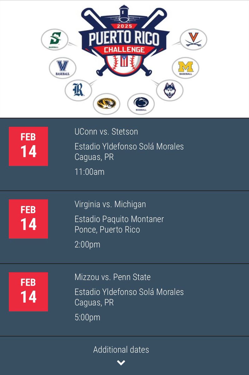 Tickets are available for the Puerto Rico Challenge! Enjoy a game at the ballpark watching NCAA Division I teams start their official 2025 seasons in Caguas and Ponce!
ticketera.com/2025prchallang…
If you live in the U.S. purchase our fan packages!
epikkos.com/pr-challenge/