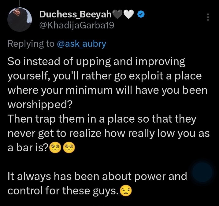 KhadijaGarba19's tweet photo. @ask_aubry Maybe it's time to sit down and fix the problem from the root? https://t.co/Q8OhfgUaMK