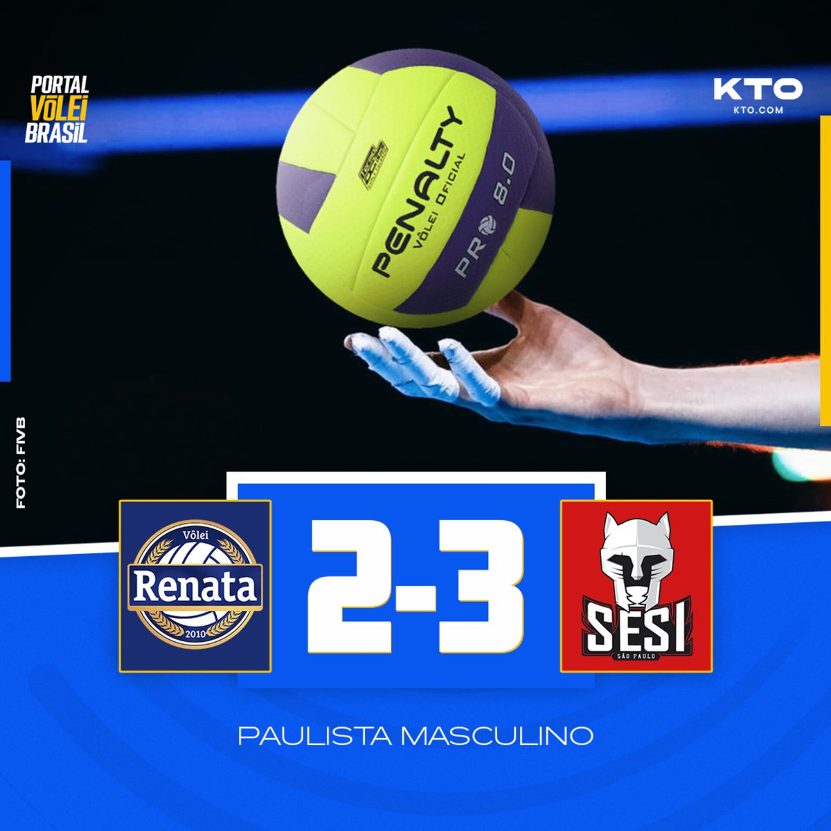 portal_volei's tweet photo. ✅ FIM DE JOGO!

🏐 🔵 VÔLEI RENATA 2x3 SESI BAURU 🔴
➡️ (25x22, 18x25, 25x18, 22x25, 10x15)
🏆 Paulista Masculino https://t.co/XhONKO3Zu8