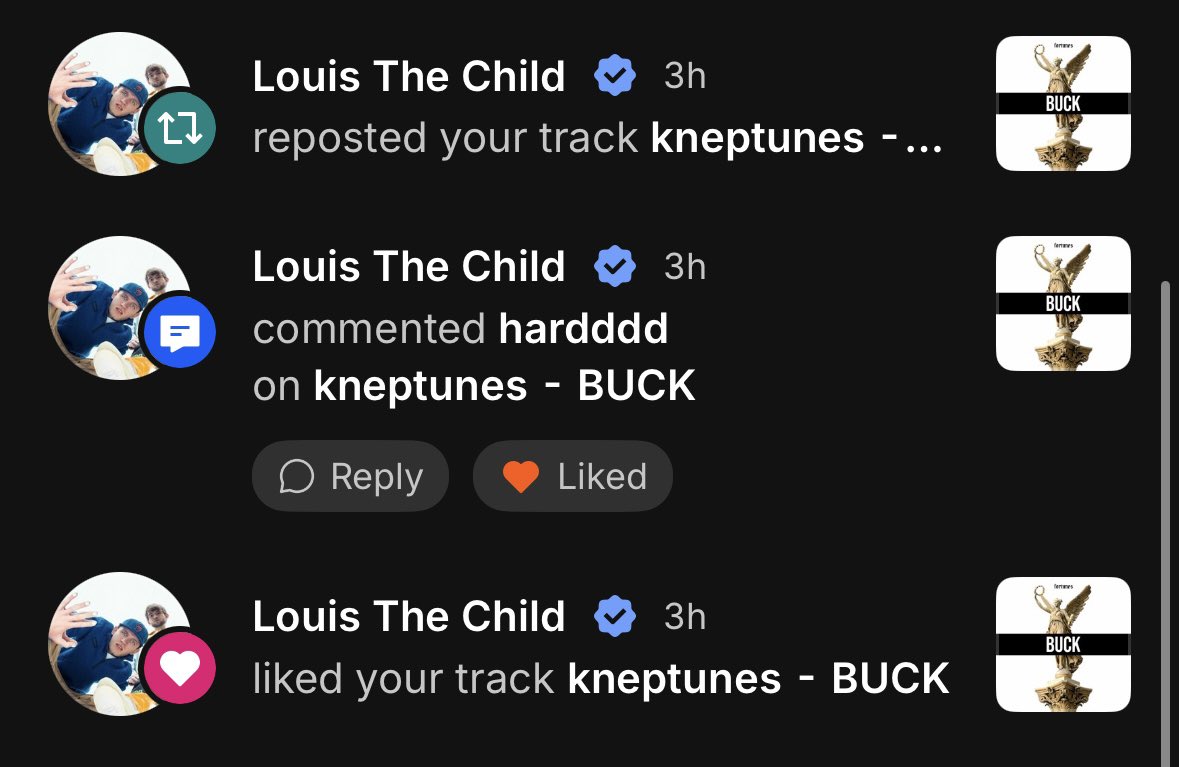 Thanks for the support boysss 💙 <a href="/LouisTheChild/">Louis The Child</a>