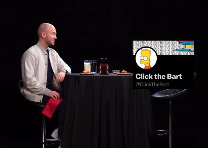 clickbartbart's tweet image. click the person sitting across sean evans