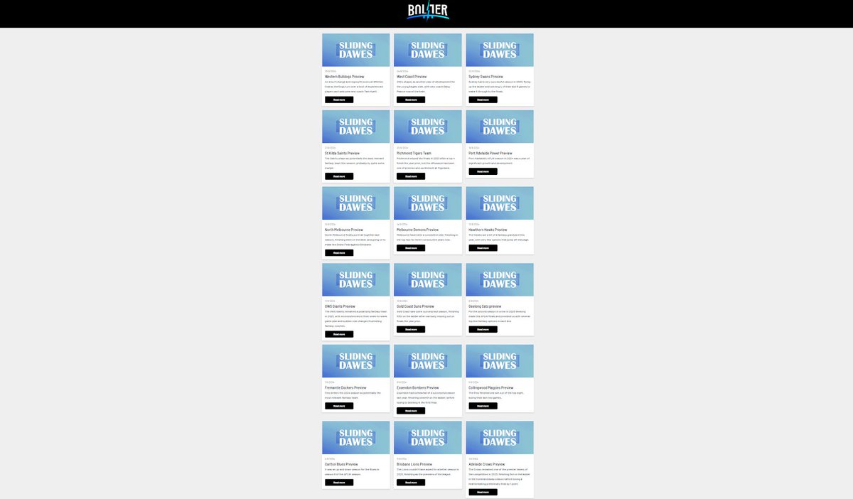 Bolter AFLW Fantasy (@bolteraflw) on Twitter photo Need help putting together you AFLW fantasy or <a href="/BolterAFLW/">Bolter AFLW Fantasy</a> team? The team at <a href="/SlidingDawesAF/">Sliding Dawes - The AFLW Fantasy Resource</a> have finished their previews for all 18 clubs at aflw.bolter.team/slidingdawes Need help putting together you AFLW fantasy or <a href="/BolterAFLW/">Bolter AFLW Fantasy</a> team? The team at <a href="/SlidingDawesAF/">Sliding Dawes - The AFLW Fantasy Resource</a> have finished their previews for all 18 clubs at aflw.bolter.team/slidingdawes