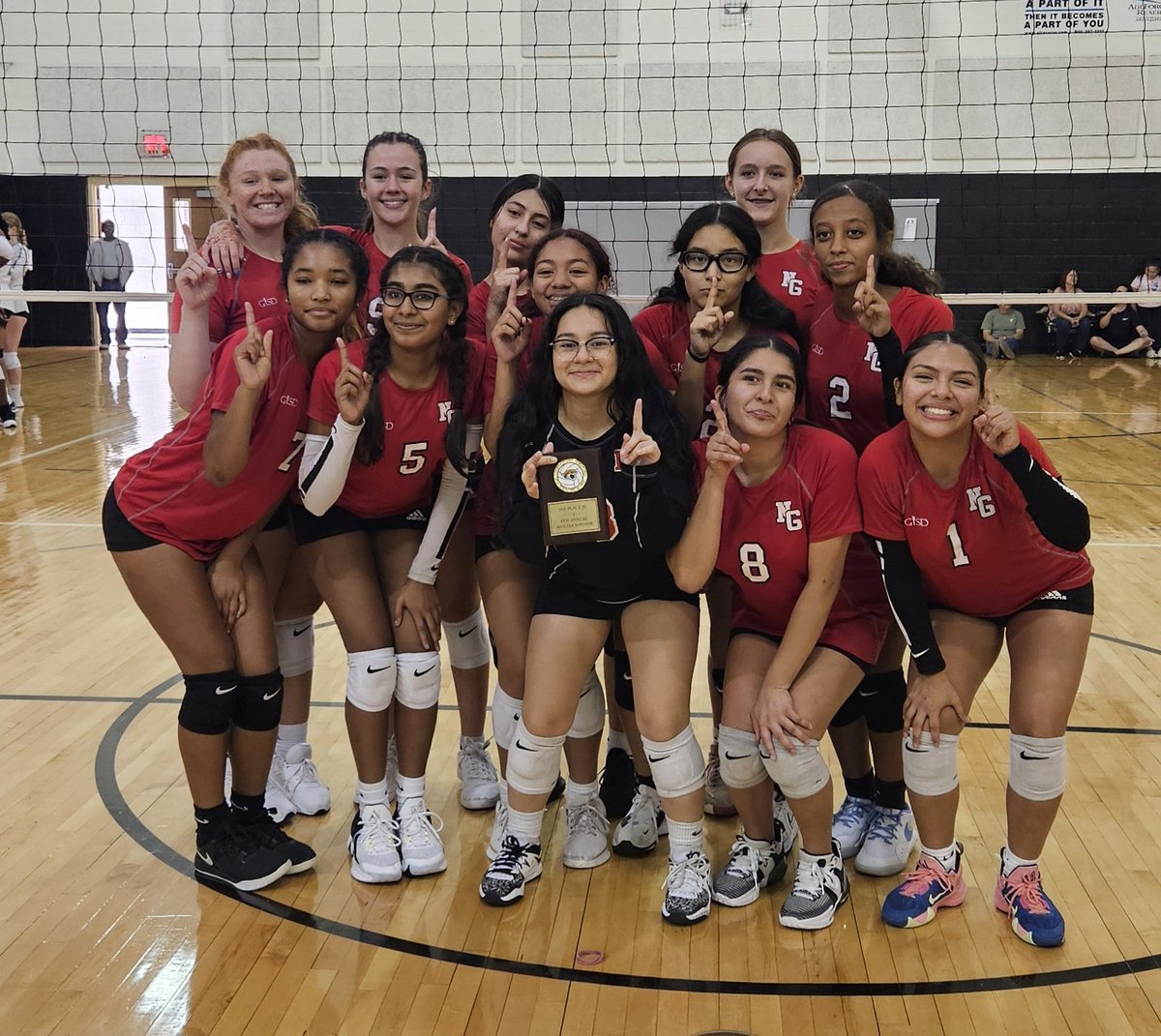 JV took 1st place in the Molina tournament this weekend!! ❤️🖤❤️
Proud to be a RAIDER!
<a href="/ng_ladyraiders/">North Garland Lady Raider Athletics</a>
<a href="/NGHS_Raiders/">North Garland HS</a>
<a href="/CoachGCMartin10/">Gail Martin</a>