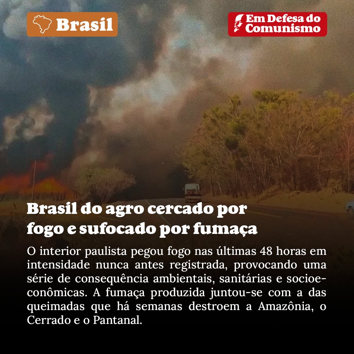 REDAÇÃO | O estado de São Paulo registrou 2.316 focos de incêndio entre quinta e sexta-feira (23/8), segundo dados do Programa Queimadas do Instituto Nacional de Pesquisas Espaciais (INPE). Um aumento expressivo comparado aos 352 focos para todo o mês de agosto de 2023. 

+