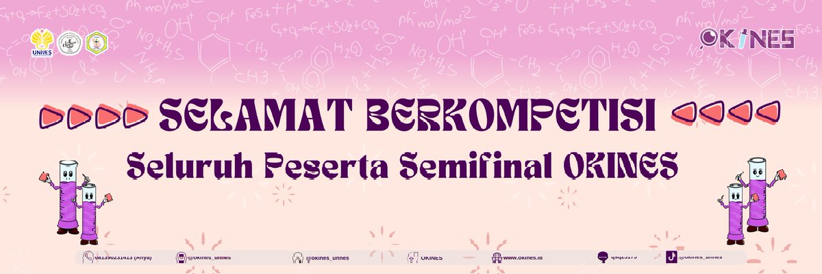 📝 [𝐒𝐄𝐋𝐀𝐌𝐀𝐓 𝐁𝐄𝐑𝐊𝐎𝐌𝐏𝐄𝐓𝐈𝐒𝐈 𝐓𝐀𝐇𝐀𝐏 𝐒𝐄𝐌𝐈𝐅𝐈𝐍𝐀𝐋 𝐎𝐊𝐈𝐍𝐄𝐒 𝟐𝟎𝟐𝟒] 📝

Selamat berkompetisi para calon pemenang Okines 2024 🤩

Tetap semangat untuk semua peserta dan semoga mendapat hasil yang terbaik 🤗

Sampai jumpa di tahap berikutnya!!! 🙌🏻