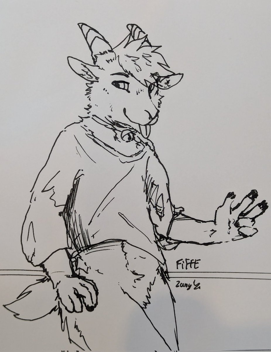 fiffebaa's tweet photo. I met @langyewolf on VRChat and he drew me!!! 🐐 https://t.co/fyTpM4ETr1
