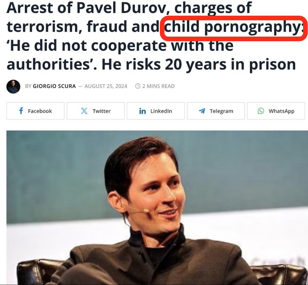krassenstein's tweet image. To the people supporting Pavel Durov without understanding that he is accused of allowing completely horrendous content on his platform and refusing to do anything about it, stop pretending you also care about kids.