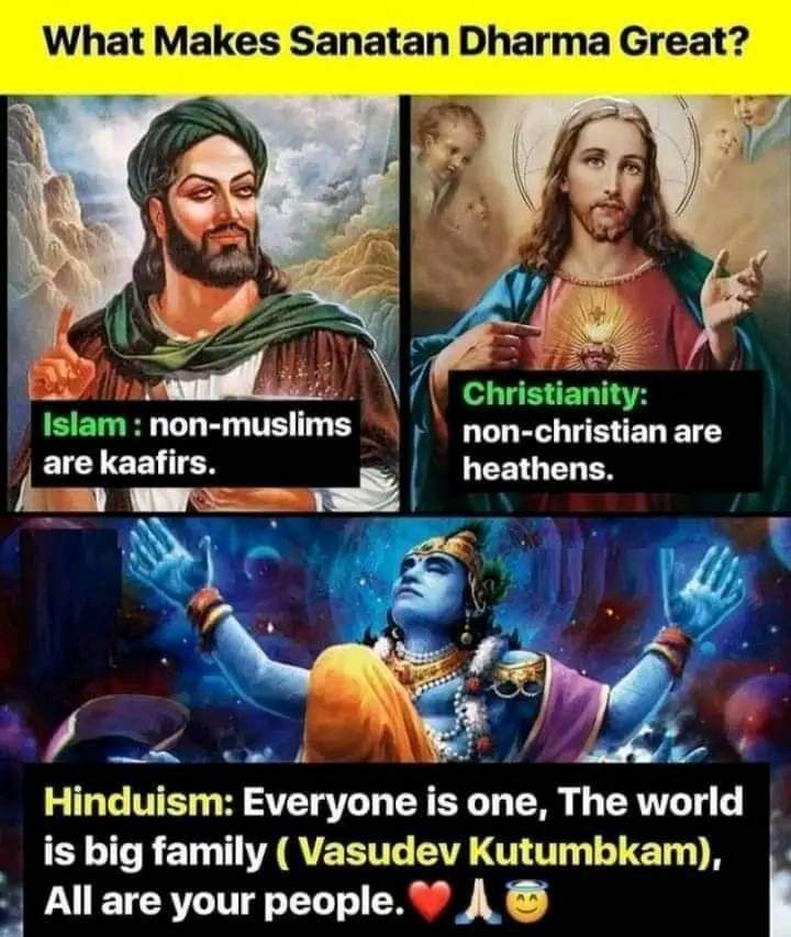 This is why I am Sanatani 👇Sanatan Dharma originated in India. India gifted us the greatest gifts in the world; music, dance, science, astrology, inspiration, yoga, etc. and the list goes on. My favorite, Indian cuisine. My journeys in India, I've always felt like I am family🙏
